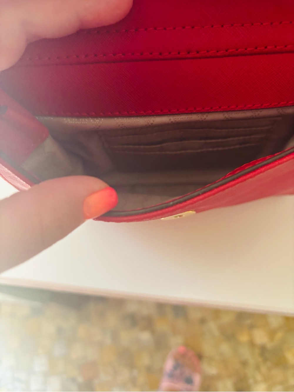 Michael Kors Red Tote with Gold Hardware - Picture 12 of 13